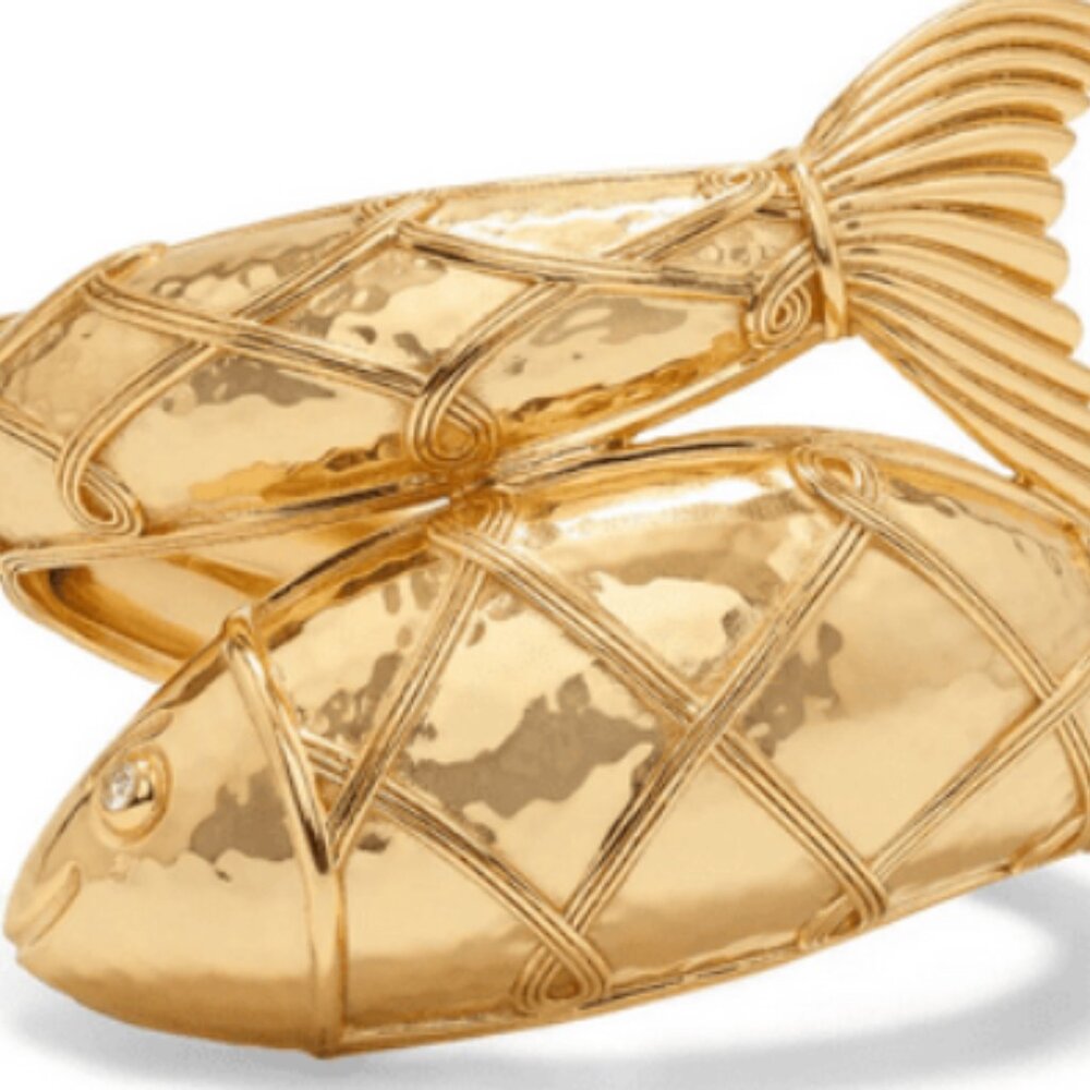 Capucine de Wulf Poisson gold hinged cuff size S/M - Picture 2 of 5